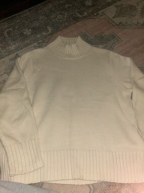 J. Crew Cream Ribbed Mock Neck Sweater Xxl